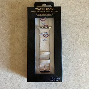 Apple iWatch band - beige with flower appliqué
